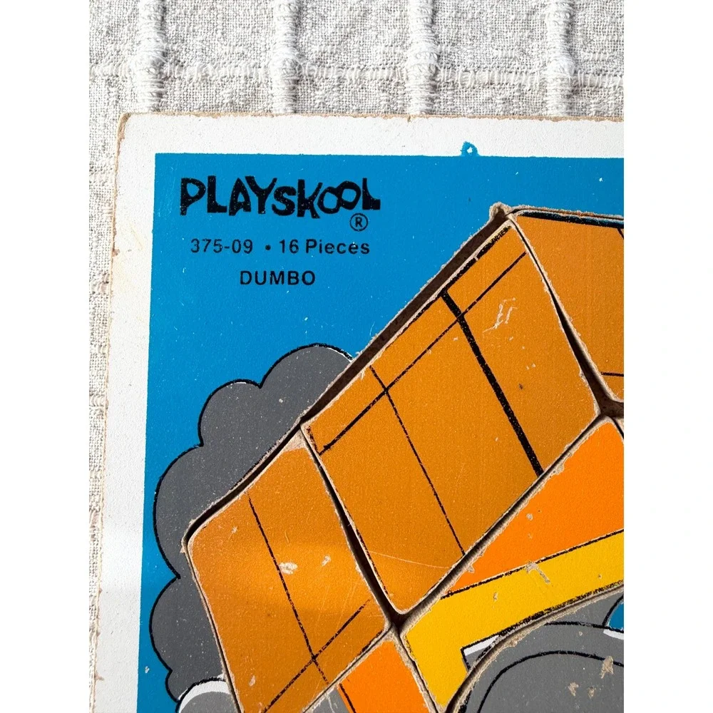 Vintage Playskool Disney Wooden Puzzles Set of 4 Mickey Dumbo Pinocchio Dopey